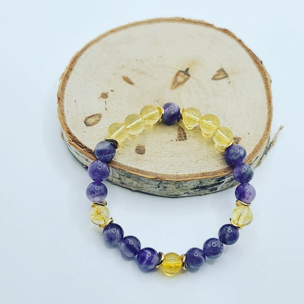 Amethyst, Citrine Bracelet 8 mm